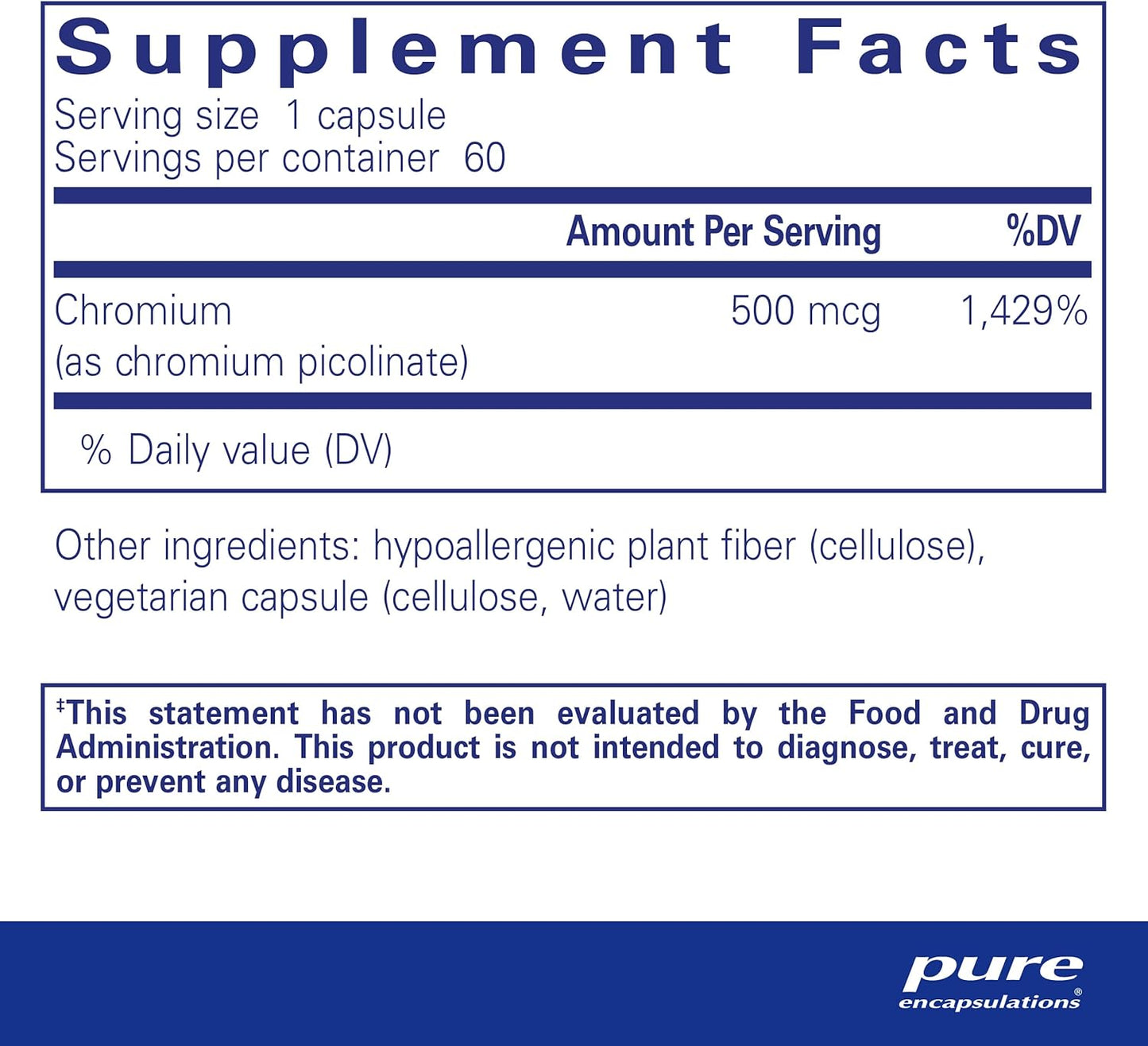 07 - Chromium (PIColinate) 500 mcg 60 Cap